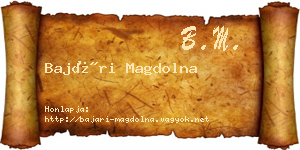 Bajári Magdolna névjegykártya